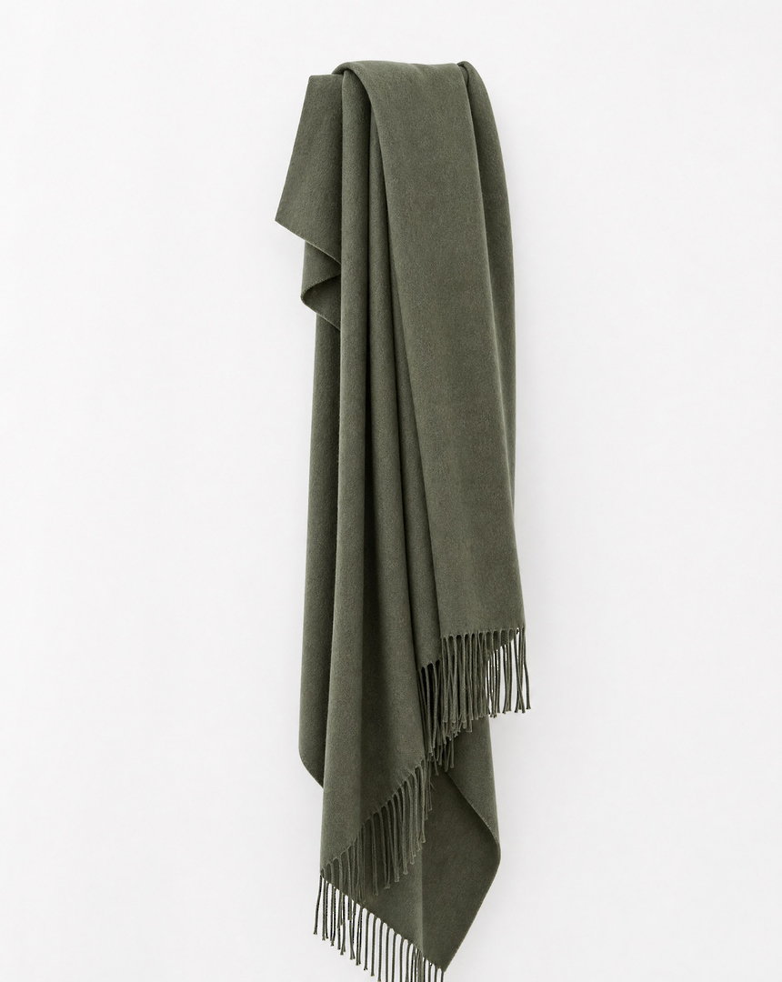 MM Linen Lodge Sage Lambswool Throws & Cushions  100% Australian Lambswool image 3